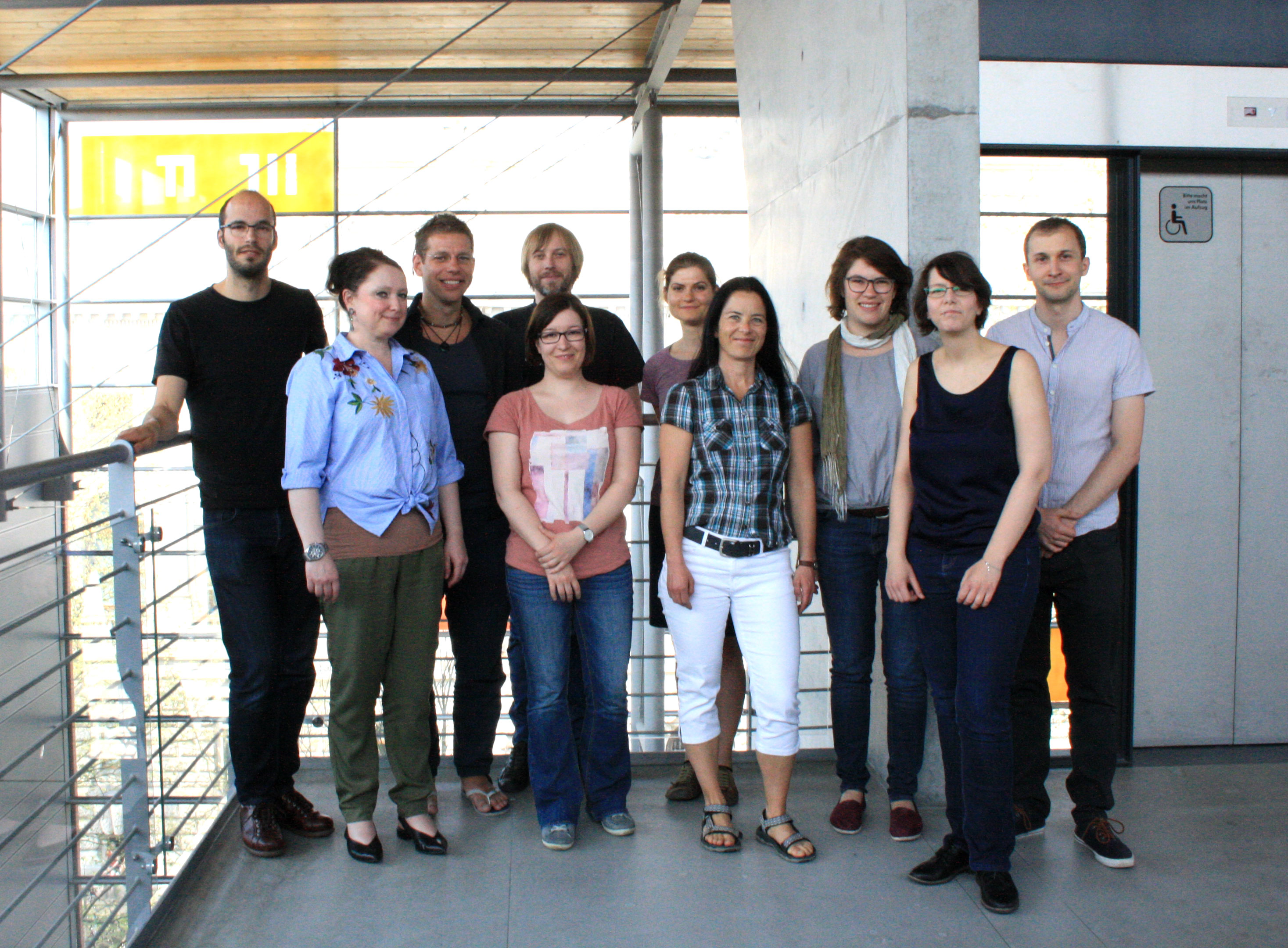 The first workshop's participants: James Dorson, Christina Meyer, Sebastian M. Herrmann, Sebastian Domsch, Katharina Gerund, Michaela Beck, Katja Kanzler, Regina Schober, Gesine Wegner, and Stefan Schubert (left to right)